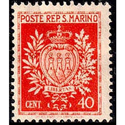 San Marino 1945 Coat of Arms 40c MNG Stamp Libertas