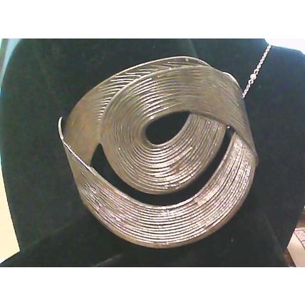 Swirl Metal Cuff Brass Tone Line Textured Bracelet