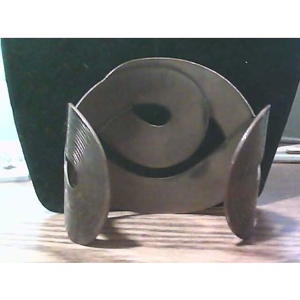 Swirl Metal Cuff Brass Tone Line Textured Bracelet