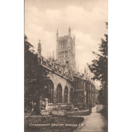 Vintage PC - Cirencester Church looking S.W., Gloucestershire