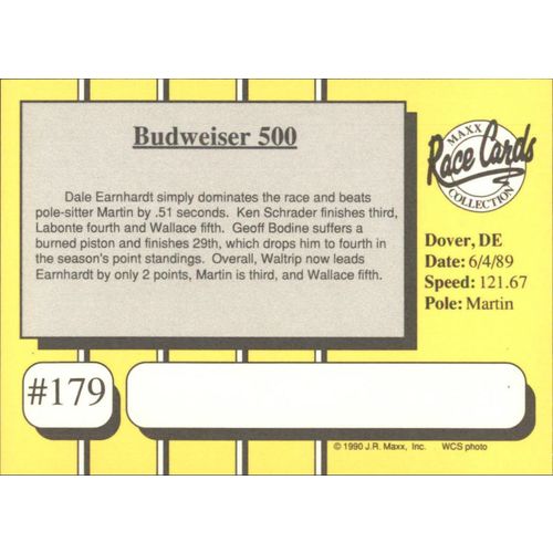 1990 Maxx Dale Earnhardt-1989 Race #11