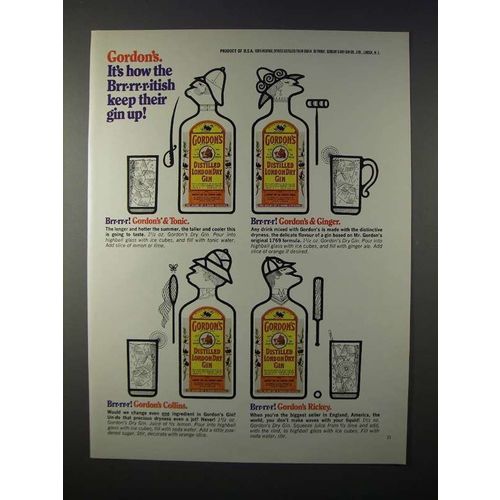 1970 Gordon's Gin Ad - How the Brr-rr-r-itish Keep Up