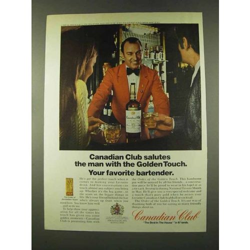 1973 Canadian Club Whisky Ad - Salutes Man Golden Touch