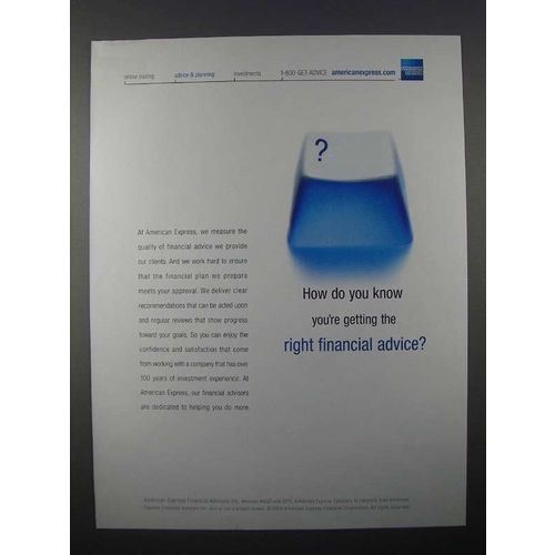 2000 American Express Financial Advisors Ad - How?