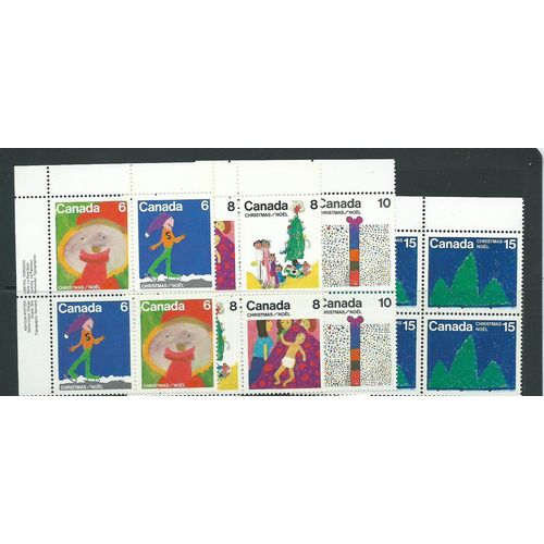 canada imprint tagged inscription corner blocks sg822 set top left mnh sg 822