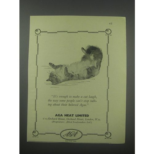 1954 AGA Heat Limited Ad - It's enough to make a cat laugh