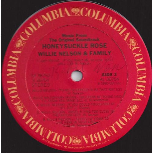 Columbia #S2-36752 Willie Nelson & Family - "Honeysuckle Rose" double LP