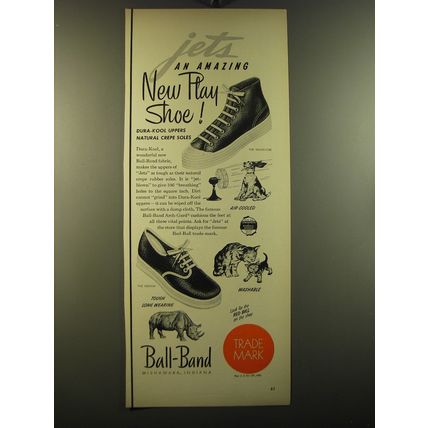 1950 Ball-Band Wearmore and Medina Shoes Ad - Jets an amazing new Play Shoe