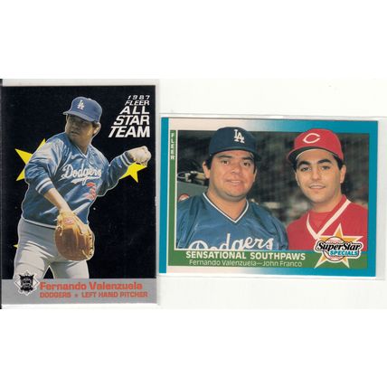 Two 1987 Fleer Fernando Valenzuela cards #631, All Star Team insert #10
