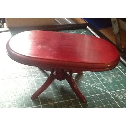 Teak Oval Table 1:12th scale miniature