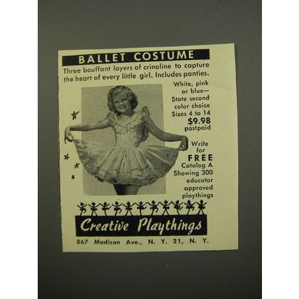 1950 Creative Playthings Ballet Costume Advertisement