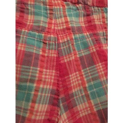 Bobbie Brooks Girls Pink & Blue Plaid Capri Pants Drawstring Size XS 4/5