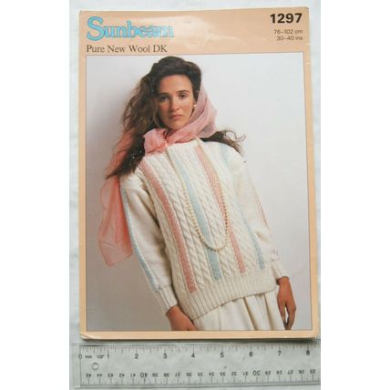 1988 Sunbeam 1297 cable & fair isle sweater DK