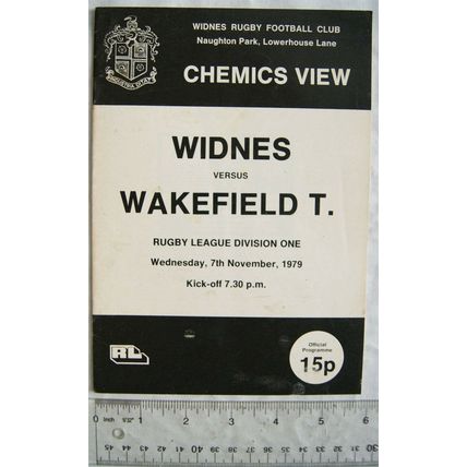 1979 programme Widnes v. Wakefield Trinity