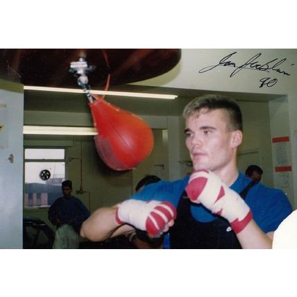 Ian Jacklin London Boxer Training At Gym Hand Signed Photo