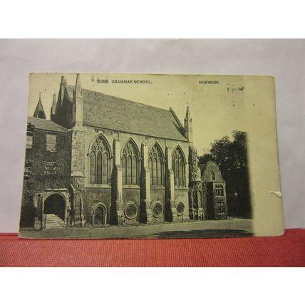 GRAMMAR SCHOOL, NORWICH, NORFOLK. used antique postcard c.1915 pm /