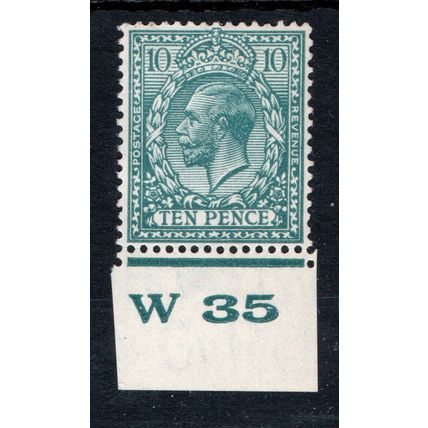 Sg428 10d turquoise-blue W 35 control mounted mint (G277)