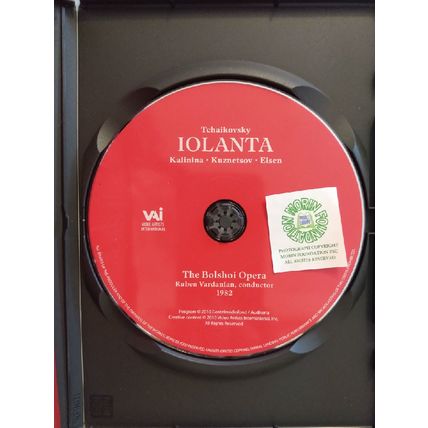 THE BOLSHOI OPERA TCHAIKOVSKY'S IOLANTA DVD STARS GALINA KALININA