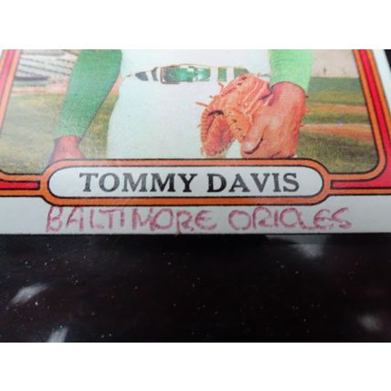 1972 Topps Card # 041 Tommy Davis Poor (1) Oakland Athletics