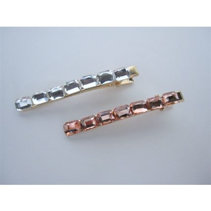 2 1/4 inch smaller clear or amber crystal alligator hair clip for fine thin