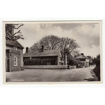 Post Office & Three Tuns Pub Staple Postcard Kent