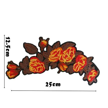 Flower Sew On Patch Flower Badge Decoration Motif Badges 25 x 12.5cm Plant P495