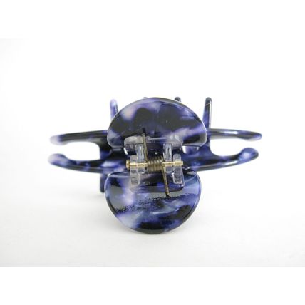 Medium/small dark blue marbled hair claw clip for fine, thin hair