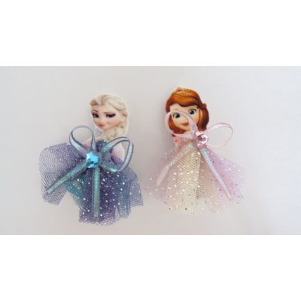 Two childrens princess fairy tale doll dress alligator hair clip barrettes