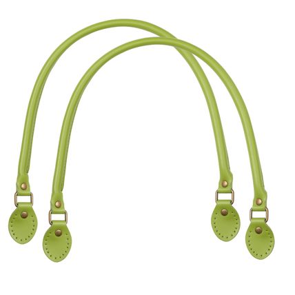 Pair Of Genuine Leather Replacent Bag Handbag Handles (Olive Green - 40cm)