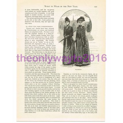 Winter Wear from Paris, Victorian Ladies Fashion, Book Illustration, 1890