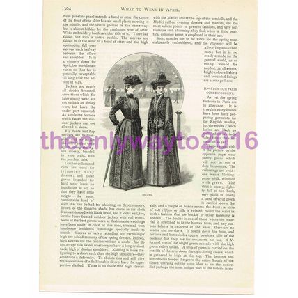 Clothes for April, Victorian Ladies Fashion, Book Illustration (Print), 1890