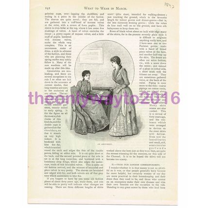 Clothes for March, Victorian Ladies Fashion, Book Illustration (Print), 1890
