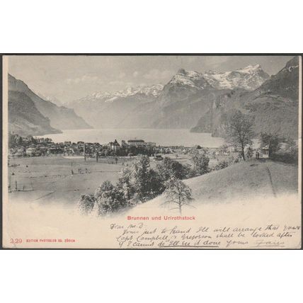 Brunnen und Urirothstock, Schwyz, 1903 - Photoglob AK
