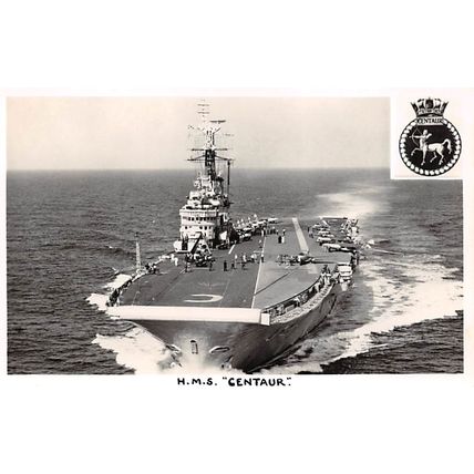 H M S Centaur : Gale & Polden real photo-style postcard