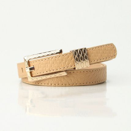 versatile women's leather thin belt vintage chic pattern decorative waist belt