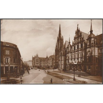 Schloßplatz, Wiesbaden, c.1920s - Conrad Jacobi Foto-AK