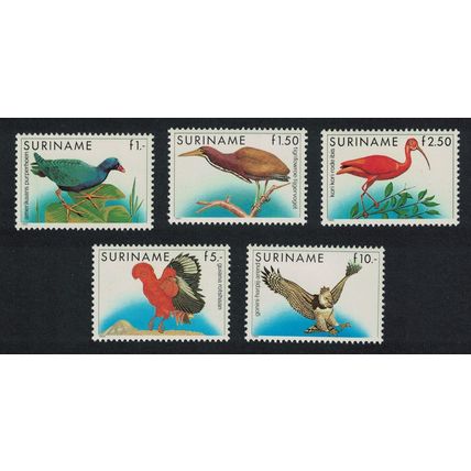 Suriname Gallinule Heron Ibis Eagle Cock-of-the-Rock Birds 5v COMPLETE 1985