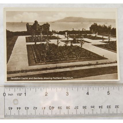 vintage postcard Weymouth, Sandsfoot Castle & Gardens showing Portland
