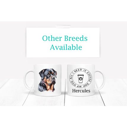 Rottweiler - Printed Ceramic 11oz Mug - Free Personalisation Available