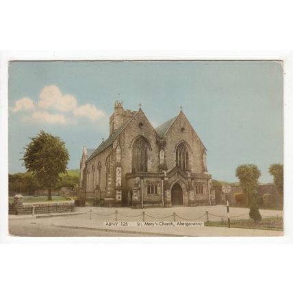 St Mary's Church Abergavenny Postcard Monmouthshire Wales 125