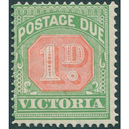 Victoria 1900 1d rose-red & pale green Postage Due SGD27 unused
