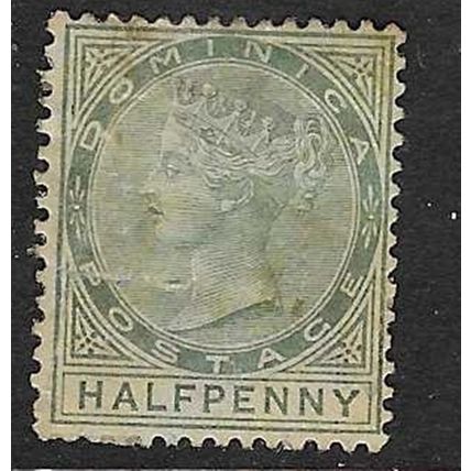 DOMINICA 1886-90 QV WMK CROWN CA 1/2d UN-USED SG20 SPACEFILLER