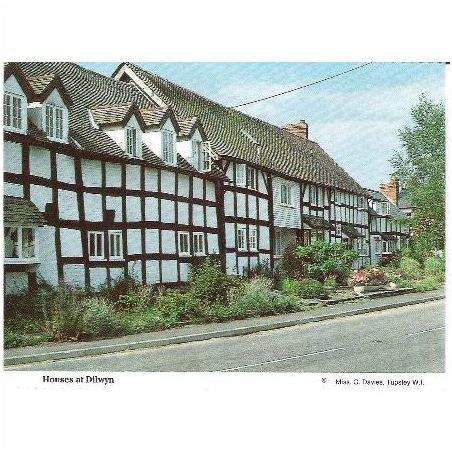 Dilwyn, Herefordshire - half timbered houses - local postcard c.1970s