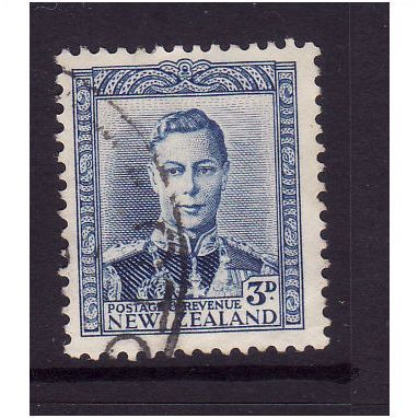 NEW ZEALAND 1941 GEORGE VI 3d BLUE SG609 FINE USED