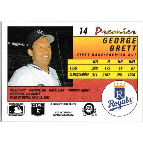 1991 O-Pee-Chee Premier - #14 - George Brett
