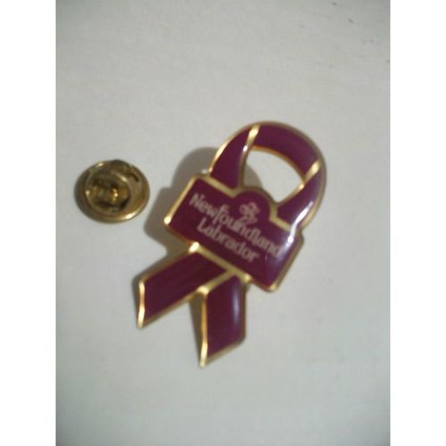 PURPLE RIBBON LAPEL PIN,BADGE, TO RAISE AWARENESS OF VIOLENCE AGAINST WOMEN