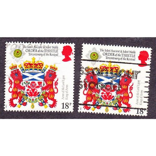 1987 300th Anniv. Revival of Order of Thistle 18p. Very Fine Used