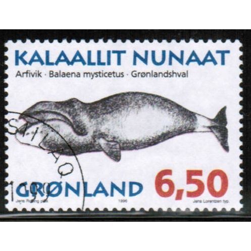 1996 Greenland Sc# 307 used - Bowhead whale 6.50kr