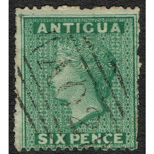 Antigua 1863 6d Dark Green wmk Small Star SG9 FU