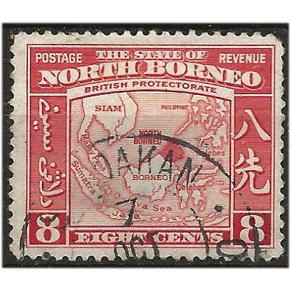 North Borneo 1939 SG308 6c Scarlet Fine Used . ..